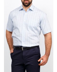Мужская голубая рубашка с коротким рукавом от GREG