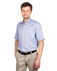 Мужская голубая рубашка с коротким рукавом от GREG