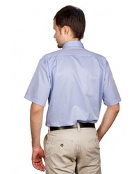 Мужская голубая рубашка с коротким рукавом от GREG