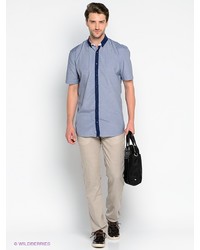 Мужская голубая рубашка с коротким рукавом от Imperator