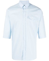 Мужская голубая рубашка с коротким рукавом от Karl Lagerfeld