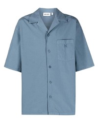 Мужская голубая рубашка с коротким рукавом от Kenzo