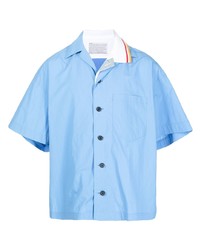 Мужская голубая рубашка с коротким рукавом от Kolor