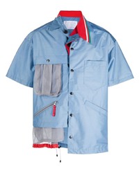 Мужская голубая рубашка с коротким рукавом от Kolor