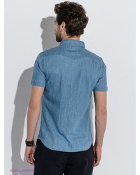 Мужская голубая рубашка с коротким рукавом от Lee
