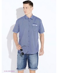 Мужская голубая рубашка с коротким рукавом от LERROS