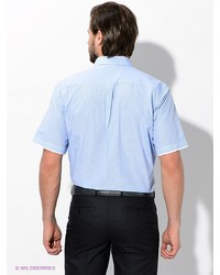 Мужская голубая рубашка с коротким рукавом от Maestro