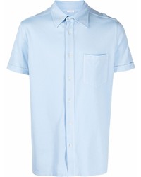 Мужская голубая рубашка с коротким рукавом от Malo