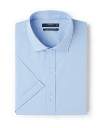 Мужская голубая рубашка с коротким рукавом от Mango Man