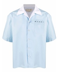 Мужская голубая рубашка с коротким рукавом от Marni