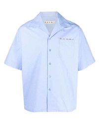Мужская голубая рубашка с коротким рукавом от Marni