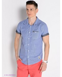 Мужская голубая рубашка с коротким рукавом от Mezaguz