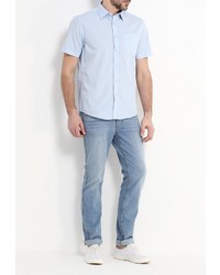 Мужская голубая рубашка с коротким рукавом от Modis