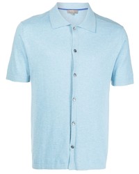 Мужская голубая рубашка с коротким рукавом от N.Peal