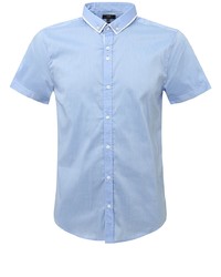 Мужская голубая рубашка с коротким рукавом от Oodji
