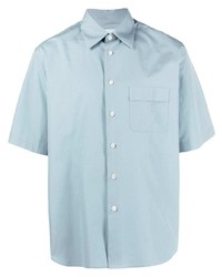 Мужская голубая рубашка с коротким рукавом от PT TORINO