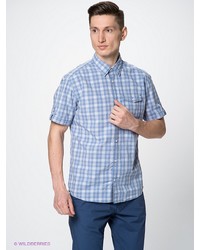Мужская голубая рубашка с коротким рукавом от s.Oliver