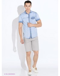 Мужская голубая рубашка с коротким рукавом от SPRINGFIELD