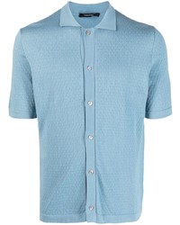 Мужская голубая рубашка с коротким рукавом от Tagliatore
