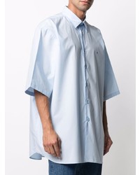 Мужская голубая рубашка с коротким рукавом от Raf Simons
