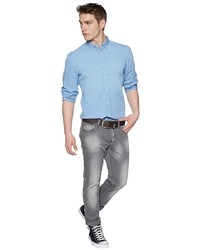 Мужская голубая рубашка с коротким рукавом от Tom Tailor