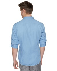 Мужская голубая рубашка с коротким рукавом от Tom Tailor
