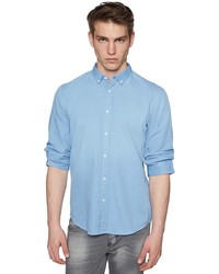 Мужская голубая рубашка с коротким рукавом от Tom Tailor