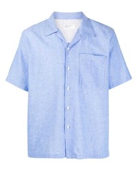 Мужская голубая рубашка с коротким рукавом от Universal Works