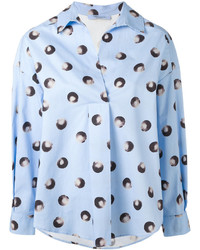 Женская голубая рубашка с принтом от Blumarine