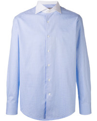 Мужская голубая рубашка с принтом от Canali