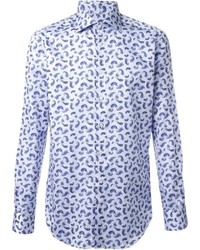 Мужская голубая рубашка с принтом от Etro