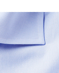 Мужская голубая рубашка с узором "гусиные лапки" от Canali