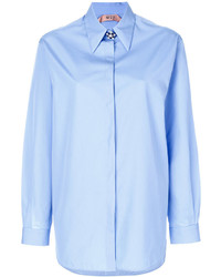 Женская голубая рубашка с украшением от No.21