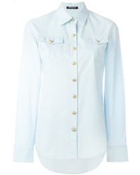 Женская голубая рубашка от Balmain