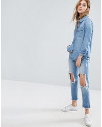 Женская голубая рубашка от Noisy May