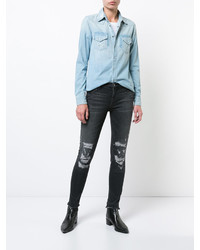 Женская голубая рубашка от Mother