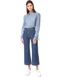 Женская голубая рубашка от Olympia Le-Tan