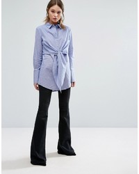 Женская голубая рубашка от Warehouse
