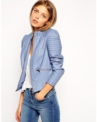 Голубая стеганая косуха