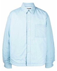 Голубая стеганая куртка-рубашка