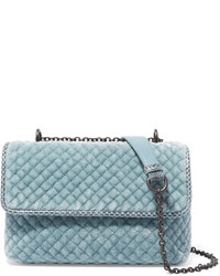 Женская голубая стеганая сумка от Bottega Veneta