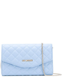 Женская голубая стеганая сумка от Love Moschino