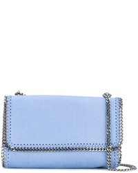 Женская голубая сумка с вышивкой от Stella McCartney