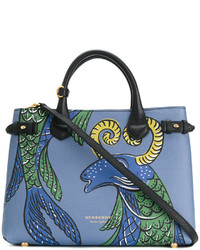 Женская голубая сумка с принтом от Burberry