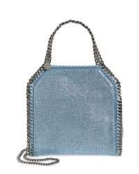 Голубая сумочка из плотной ткани