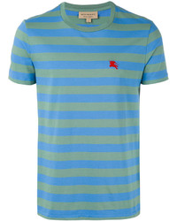 Мужская голубая футболка в горизонтальную полоску от Burberry