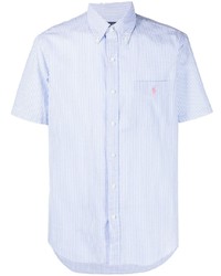 Мужская голубая футболка-поло в вертикальную полоску от Polo Ralph Lauren
