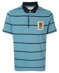 Мужская голубая футболка-поло в горизонтальную полоску от Kent & Curwen