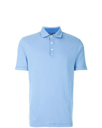 Мужская голубая футболка-поло в горизонтальную полоску от Michael Kors Collection