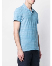 Мужская голубая футболка-поло в горизонтальную полоску от Orlebar Brown